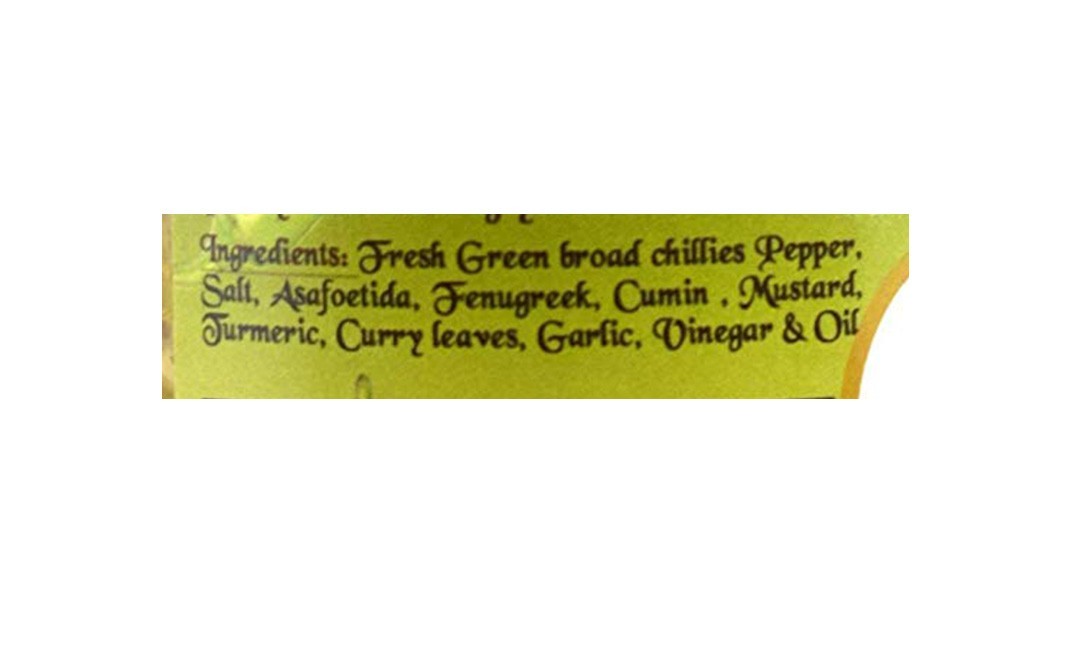 Authentic Granny's Recipes Spicy Green Chilli Pickles (Made with Sesame Oil)   Jar  500 grams